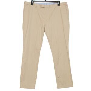 Polo Ralph Lauren Mens Dress Pants Slim Minimalist Preppy Flat Front Tan 42x32